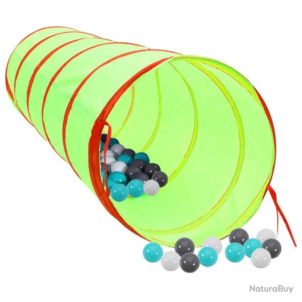 Tunnel de jeu pour enfants avec 250 balles 175 cm polyester vert 02_0005172