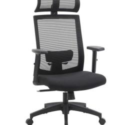 Fauteuil de bureau chaise de bureau en toile si&egrave;ge ergonomique pivotant &agrave; 360&deg; support lombaire r&eacute;g