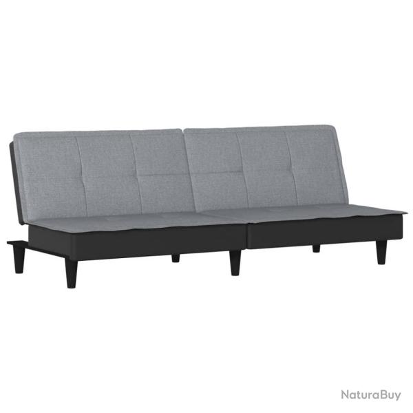 Canap�-lit 200 x 89 x 70 cm tissu gris clair 02_0019832