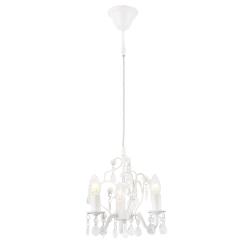 Lustre de cristal suspension cristal 40 watts m&eacute;tal et plastique blanc 03_0002812
