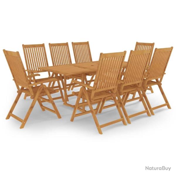 Salon de jardin meuble d'ext�rieur ensemble de mobilier 9 pi�ces bois de teck massif 02_0018250