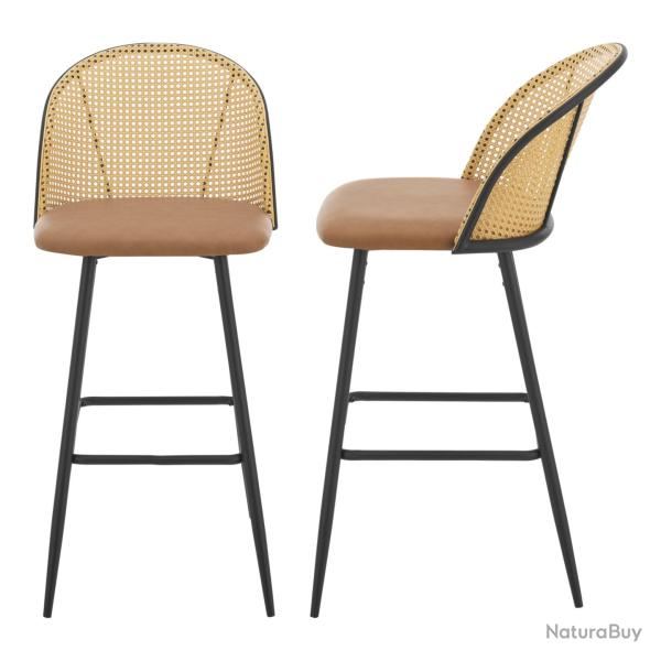 Lot de 2 tabourets de bar 102 x 44 x 63 cm marron 03_0008731