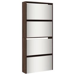 Armoire &agrave; chaussures range chaussures rangement meuble entr&eacute;e couloir salon miroir 4 niveau x 63 x