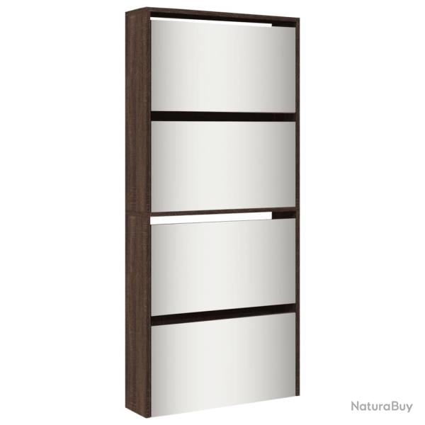 Armoire � chaussures range chaussures rangement meuble entr�e couloir salon miroir 4 niveau x 63 x