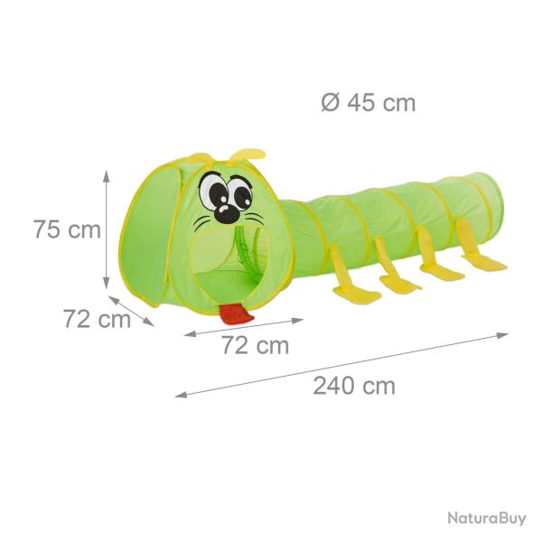 Tunnel chenille pour enfants jeu jouets vert 13_0002905