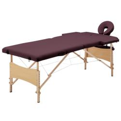 Table de massage pliable 2 zones bois violet vin 02_0001819