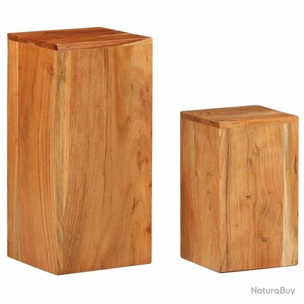Supports pour plantes meuble fleurs lot de 2 bois d'acacia massif marron 02_0045300