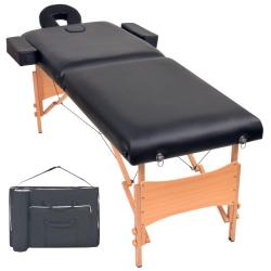 Table de massage pliable &agrave; 2 zones 10 cm d'&eacute;paisseur noir 02_0001867