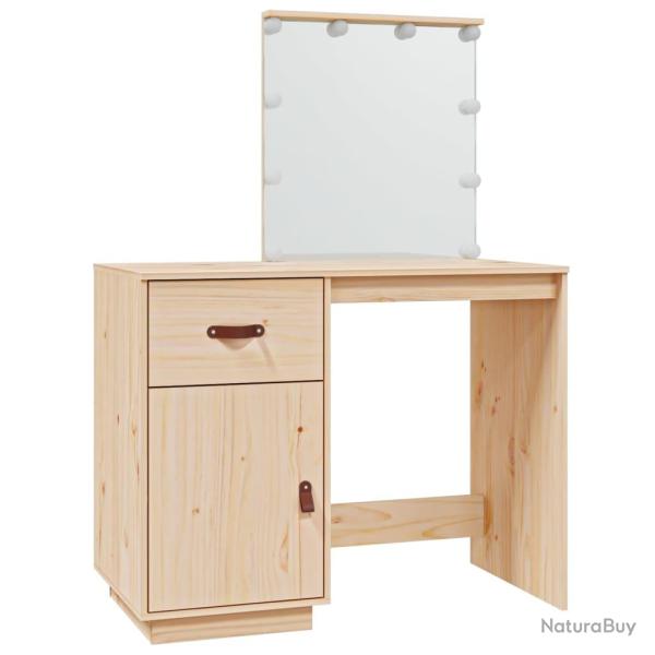 Coiffeuse table de maquillage design meuble mobilier de chambre avec led 95 x 50 x 133,5 cm bois de