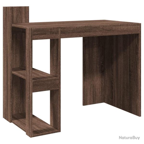 Bureau table poste de travail meuble d'ordinateur informatique �tude ch�ne 103,5 x 56,5 x 94 cm boi