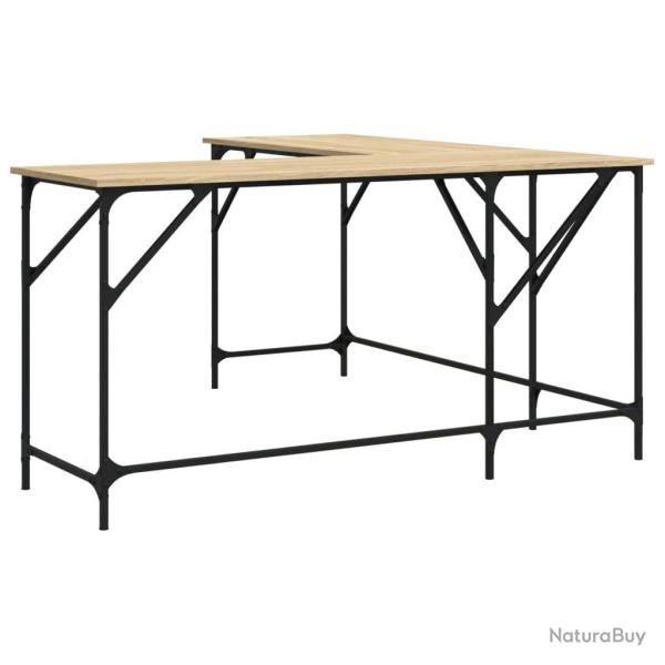Bureau table poste de travail meuble d'ordinateur informatique �tude ch�ne sonoma 149 x 149 x 75 cm