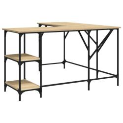 Bureau table poste de travail meuble d'ordinateur informatique &eacute;tude ch&ecirc;ne sonoma 139 x 139 x 75 cm