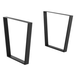 Set de 2 pieds de table diy avec embouts de protection 55 - 75 x 72 cm noir mat 03_0008080