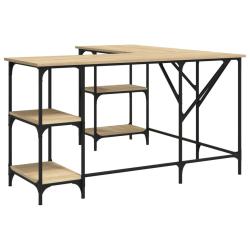 Bureau table poste de travail meuble d'ordinateur informatique &eacute;tude ch&ecirc;ne sonoma 139 x 139 x 75 cm