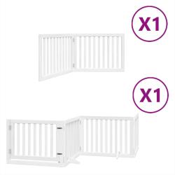 Barri&egrave;re de s&eacute;curit&eacute; pour chien animaux de compagnie porte pliable 6 panneaux bois peuplier blanc 0