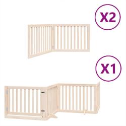 Barri&egrave;re de s&eacute;curit&eacute; pour chien animaux de compagnie porte pliable 8 panneaux bois de peuplier marr