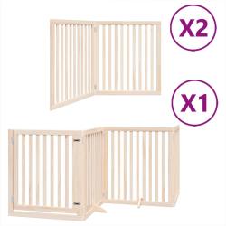 Barri&egrave;re de s&eacute;curit&eacute; pour chien animaux de compagnie porte pliable 8 panneaux bois de peuplier marr