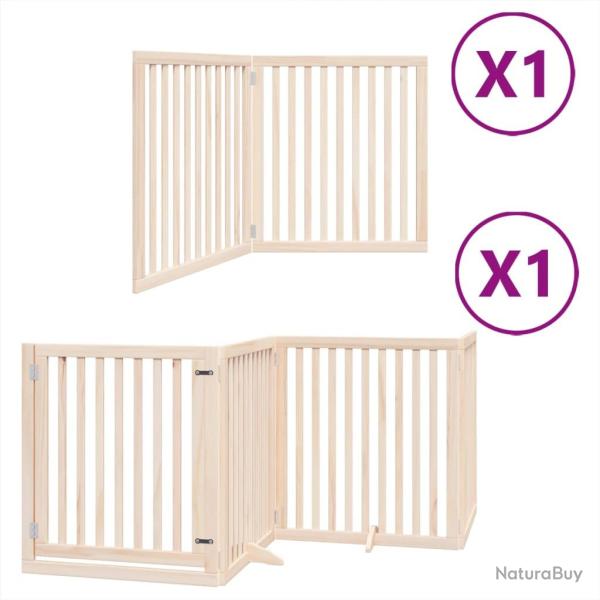 Barri�re de s�curit� pour chien animaux de compagnie avec porte pliable 6 panneaux bois peuplier ma