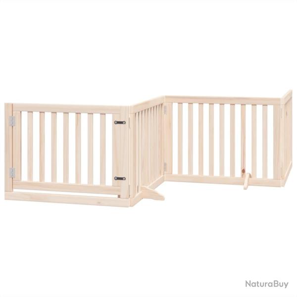 Barri�re de s�curit� pour chien animaux de compagnie avec porte pliable 6 panneaux bois peuplier ma