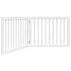 Barri&egrave;re de s&eacute;curit&eacute; pour chien animaux de compagnie pliable 2 panneaux 160 cm bois de peuplier bla