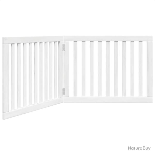 Barri�re de s�curit� pour chien animaux de compagnie pliable 2 panneaux 160 cm bois de peuplier bla