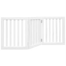 Barri&egrave;re de s&eacute;curit&eacute; pour chien animaux de compagnie pliable 3 panneaux 150 cm bois de peuplier bla