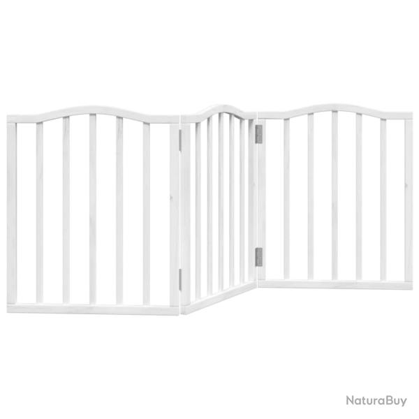 Barri�re de s�curit� pour chien animaux de compagnie pliable 3 panneaux 150 cm bois de peuplier bla