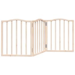 Barri&egrave;re de s&eacute;curit&eacute; pour chien animaux de compagnie pliable 3 panneaux 150 cm bois de peuplier mar