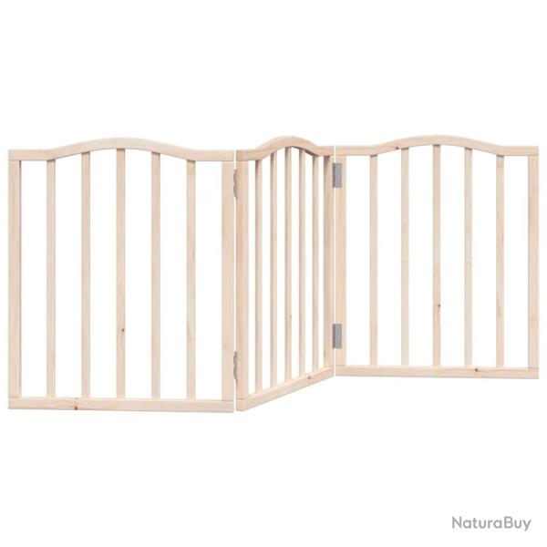 Barri�re de s�curit� pour chien animaux de compagnie pliable 3 panneaux 150 cm bois de peuplier mar