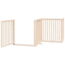 Barri&egrave;re de s&eacute;curit&eacute; pour chien animaux de compagnie porte pliable 10 panneaux bois de peuplier mar