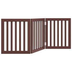 Barri&egrave;re de s&eacute;curit&eacute; pour chien animaux de compagnie pliable 3 panneaux 150 cm bois de peuplier mar