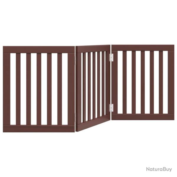 Barri�re de s�curit� pour chien animaux de compagnie pliable 3 panneaux 150 cm bois de peuplier mar