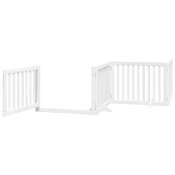 Barri&egrave;re de s&eacute;curit&eacute; pour chien animaux de compagnie porte pliable 10 panneaux bois de peuplier bla