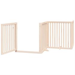 Barri&egrave;re de s&eacute;curit&eacute; pour chien animaux de compagnie porte pliable 12 panneaux bois de peuplier mar