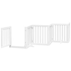 Barri&egrave;re de s&eacute;curit&eacute; pour chien animaux de compagnie porte pliable 12 panneaux bois de peuplier bla