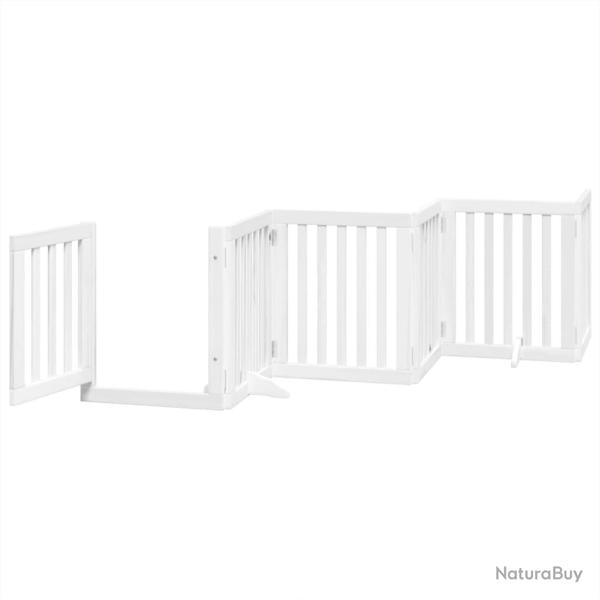 Barri�re de s�curit� pour chien animaux de compagnie porte pliable 12 panneaux bois de peuplier bla