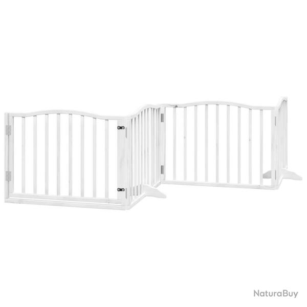 Barri�re de s�curit� pour chien animaux de compagnies et porte 4 panneaux bois de peuplier blanc 02