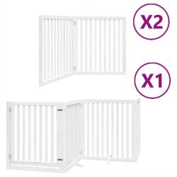 Barri&egrave;re de s&eacute;curit&eacute; pour chien animaux de compagnie porte pliable 8panneaux bois peuplier blanc 02