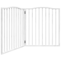 Barri&egrave;re de s&eacute;curit&eacute; pour chien animaux de compagnies et porte 4 panneaux bois de peuplier blanc 02
