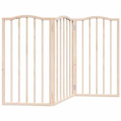 Barri&egrave;re de s&eacute;curit&eacute; pour chien animaux de compagnie pliable 3 panneaux 150 cm bois de peuplier mar