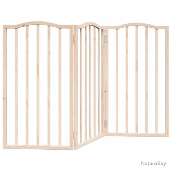 Barri�re de s�curit� pour chien animaux de compagnie pliable 3 panneaux 150 cm bois de peuplier mar