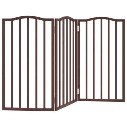 Barri&egrave;re de s&eacute;curit&eacute; pour chien animaux de compagnie pliable 3 panneaux 150 cm bois de peuplier mar
