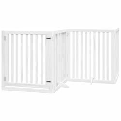 Barri&egrave;re de s&eacute;curit&eacute; pour chien animaux de compagnie porte pliable 10 panneaux bois de peuplier bla