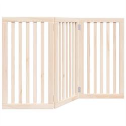 Barri&egrave;re de s&eacute;curit&eacute; pour chien animaux de compagnie pliable 3 panneaux 150 cm bois de peuplier mar