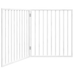 Barri&egrave;re de s&eacute;curit&eacute; pour chien animaux de compagnie pliable 2 panneaux 160 cm bois de peuplier bla