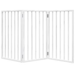 Barri&egrave;re de s&eacute;curit&eacute; pour chien animaux de compagnie pliable 3 panneaux 150 cm bois de peuplier bla