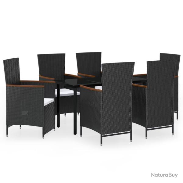 Mobilier de salle � manger de jardin avec coussins 7 pi�ces noir 02_0014610