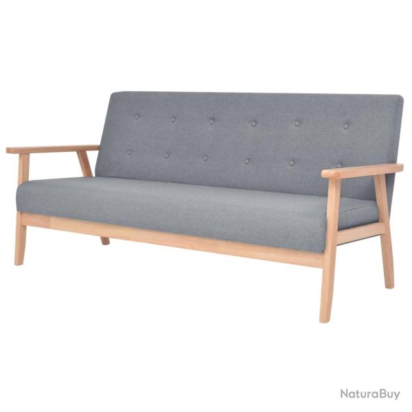 Ensemble de canap�s 3 pi�ces tissu gris clair 02_0020842
