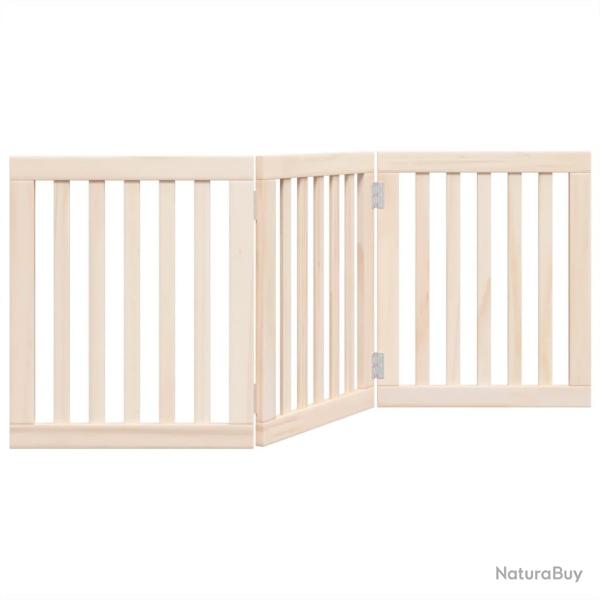 Barri�re de s�curit� pour chien animaux de compagnie pliable 3 panneaux 150 cm bois de peuplier mar