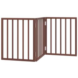 Barri&egrave;re de s&eacute;curit&eacute; pour chien animaux de compagnie pliable 3 panneaux 150 cm bois de peuplier mar